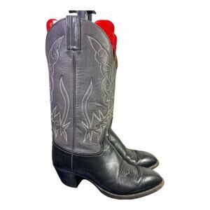 Black and Gray Heeled Boots